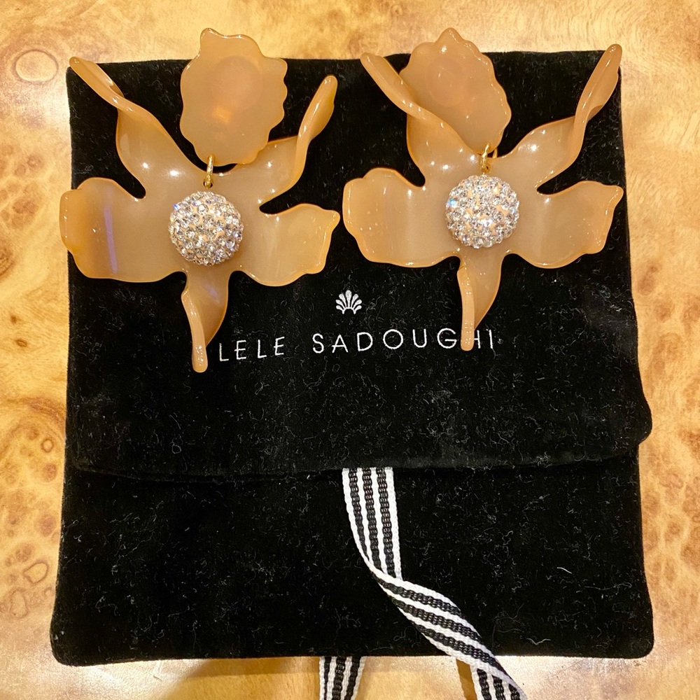 Lele Sadoughi crystal lily earrings